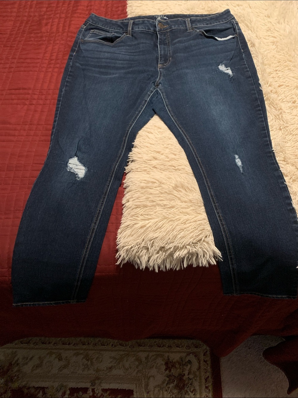 Size 20 Dark Blue Distressed Women’s Jeans